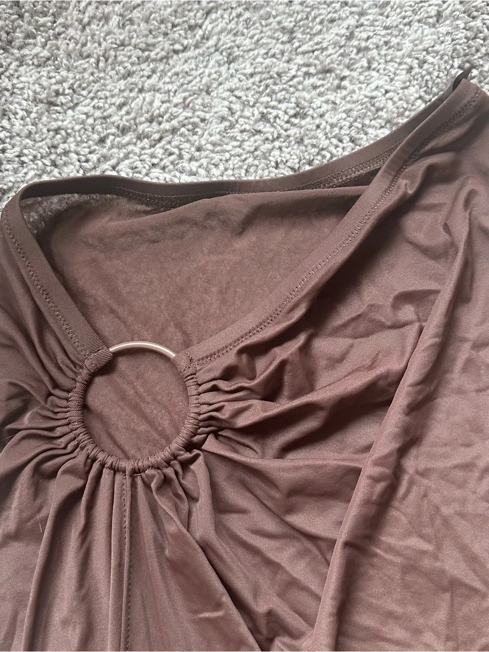 SKIMS Brown Swim Sarong with Decorative Ring